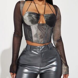 Mesh corset top